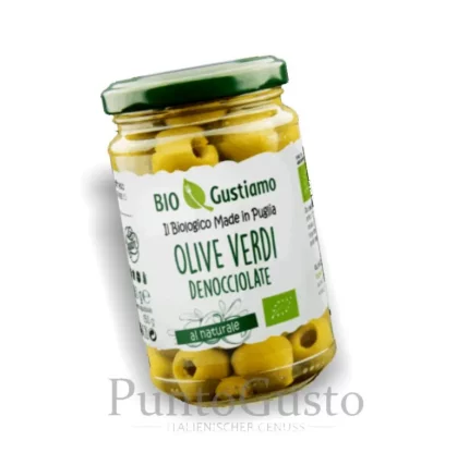 Bio Gustiamo Olive Verdi Denocciolate grüne Bio Oliven 280 g