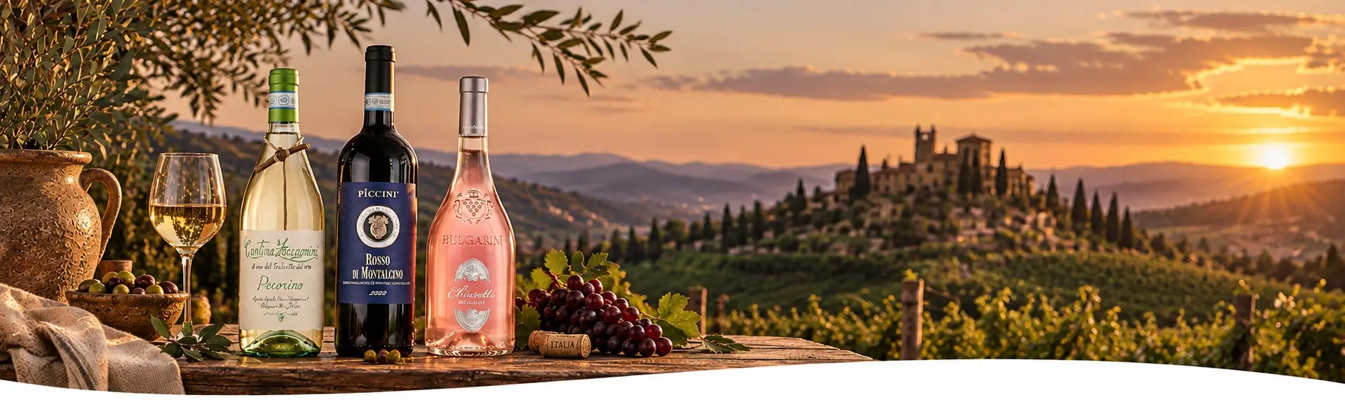 Italienische Weine aus verschiedenen Weinregionen Italiens